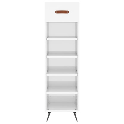 Scarpiera Bianco Lucido 30x35x105 cm in Legno Multistrato