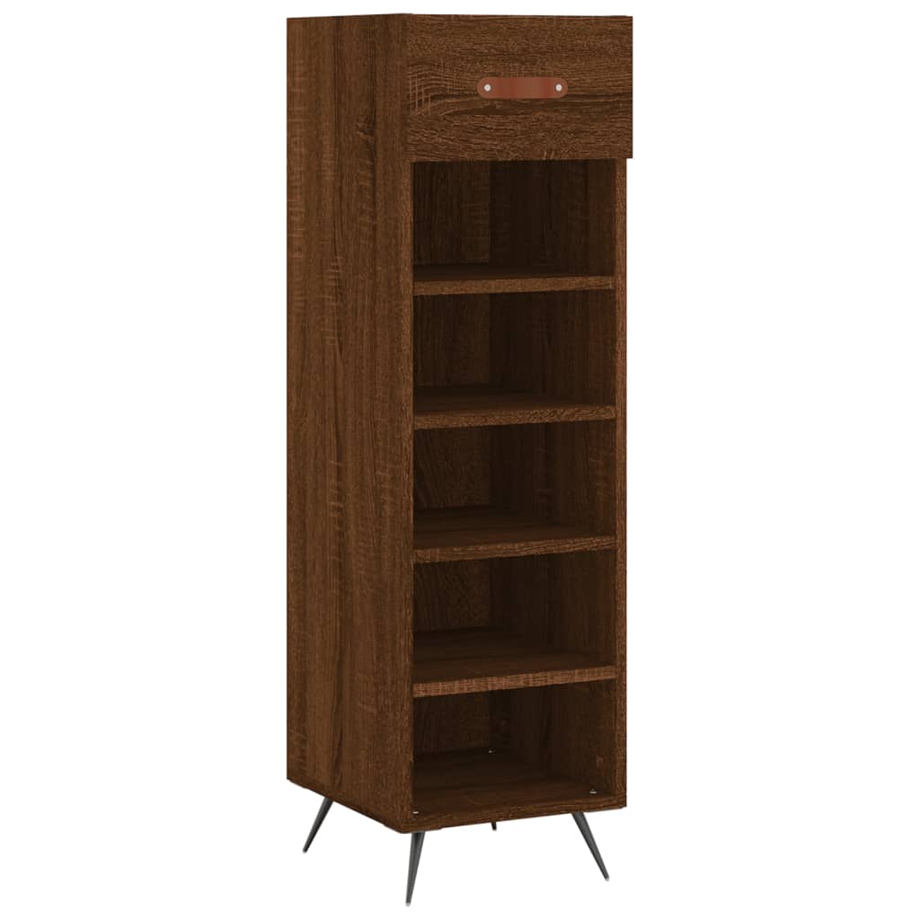 Scarpiera Rovere Marrone 30x35x105 cm in Legno Multistrato