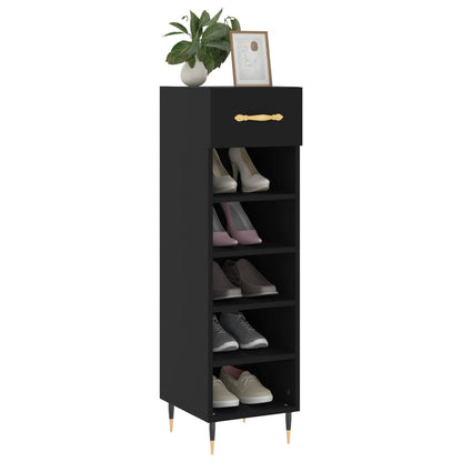 Scarpiera Nera 30x35x105 cm in Legno Multistrato