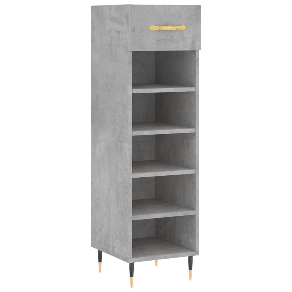 Scarpiera Grigio Cemento 30x35x105 cm in Legno Multistrato