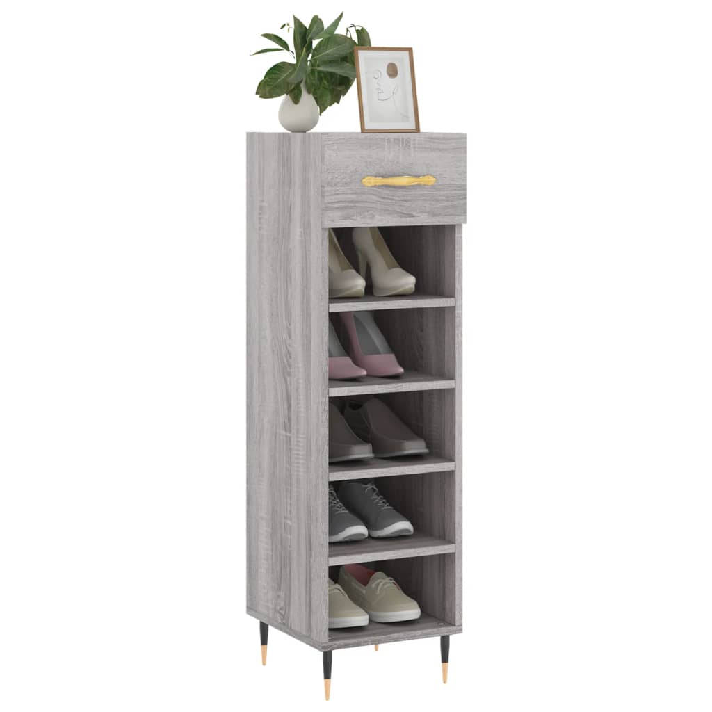 Scarpiera Grigio Sonoma 30x35x105 cm in Legno Multistrato