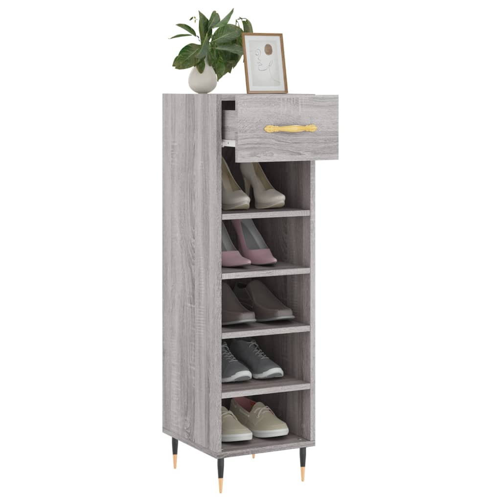 Scarpiera Grigio Sonoma 30x35x105 cm in Legno Multistrato