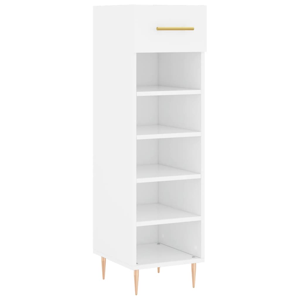 Scarpiera Bianca 30x35x105 cm in Legno Multistrato