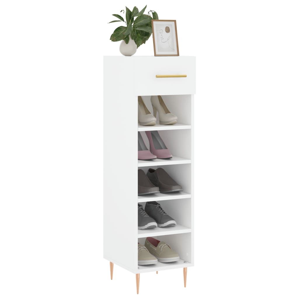 Scarpiera Bianca 30x35x105 cm in Legno Multistrato