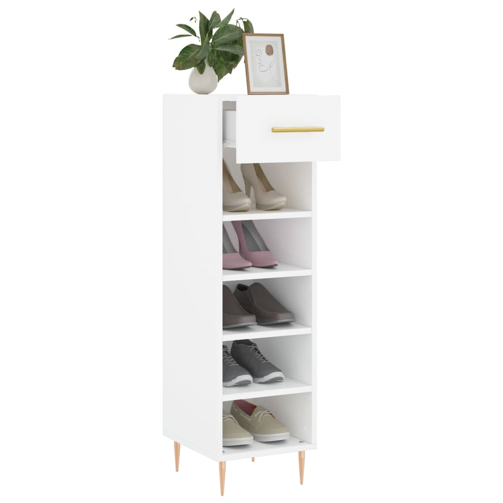 Scarpiera Bianca 30x35x105 cm in Legno Multistrato