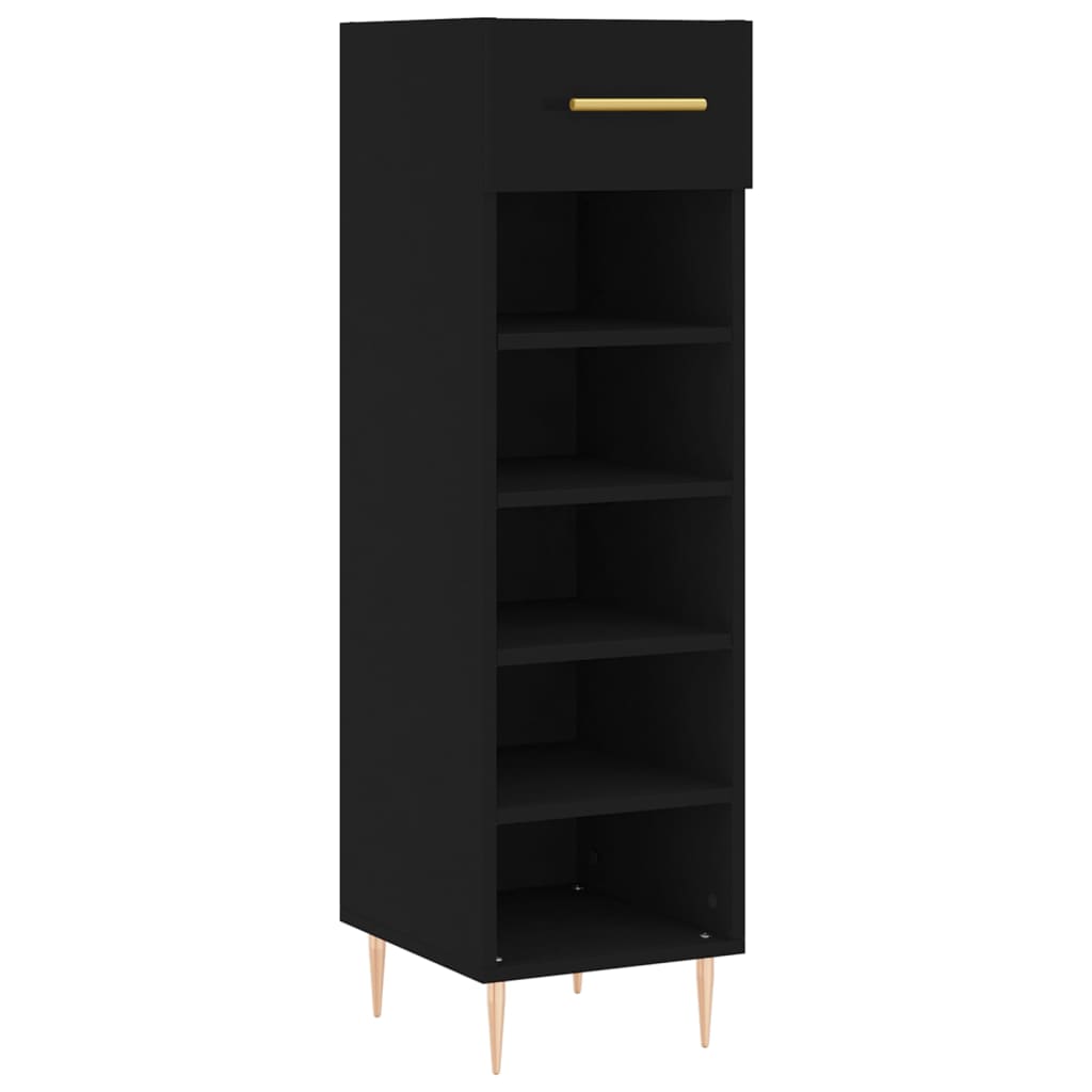 Scarpiera Nera 30x35x105 cm in Legno Multistrato