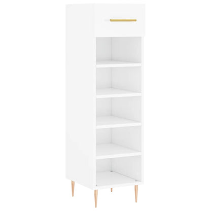 Scarpiera Bianco Lucido 30x35x105 cm in Legno Multistrato