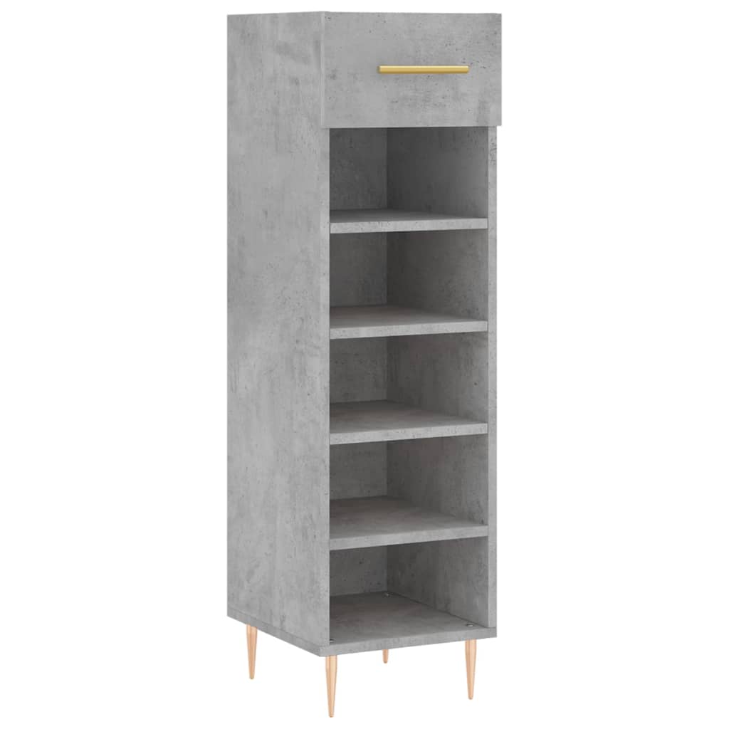 Scarpiera Grigio Cemento 30x35x105 cm in Legno Multistrato