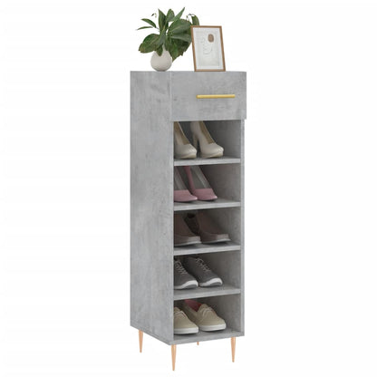 Scarpiera Grigio Cemento 30x35x105 cm in Legno Multistrato