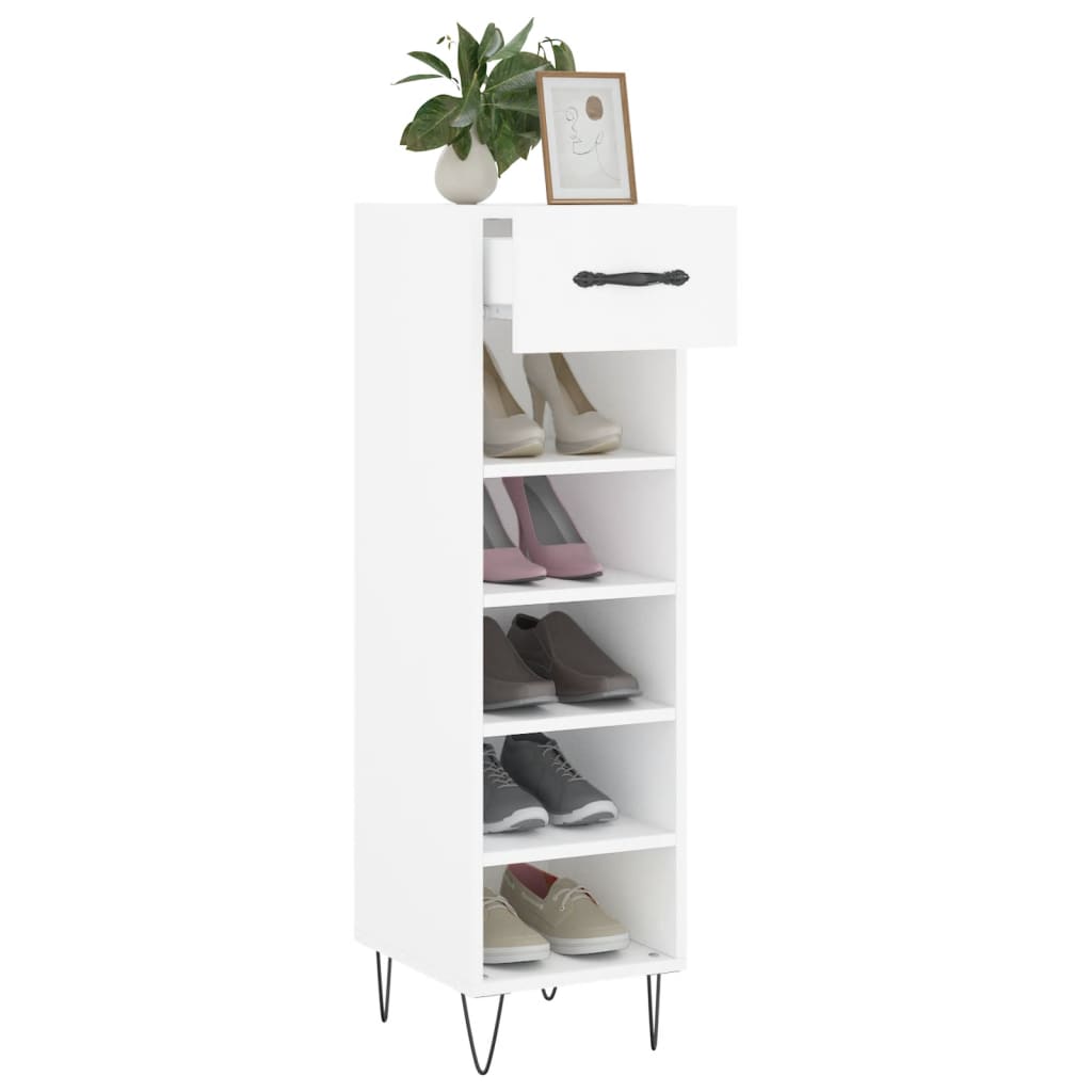Scarpiera Bianca 30x35x105 cm in Legno Multistrato