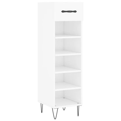 Scarpiera Bianco Lucido 30x35x105 cm in Legno Multistrato