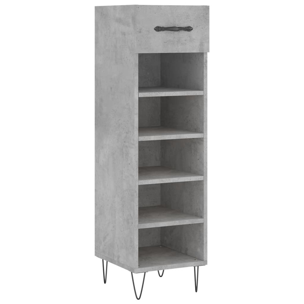 Scarpiera Grigio Cemento 30x35x105 cm in Legno Multistrato