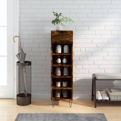 Scarpiera Rovere Fumo 30x35x105 cm in Legno Multistrato