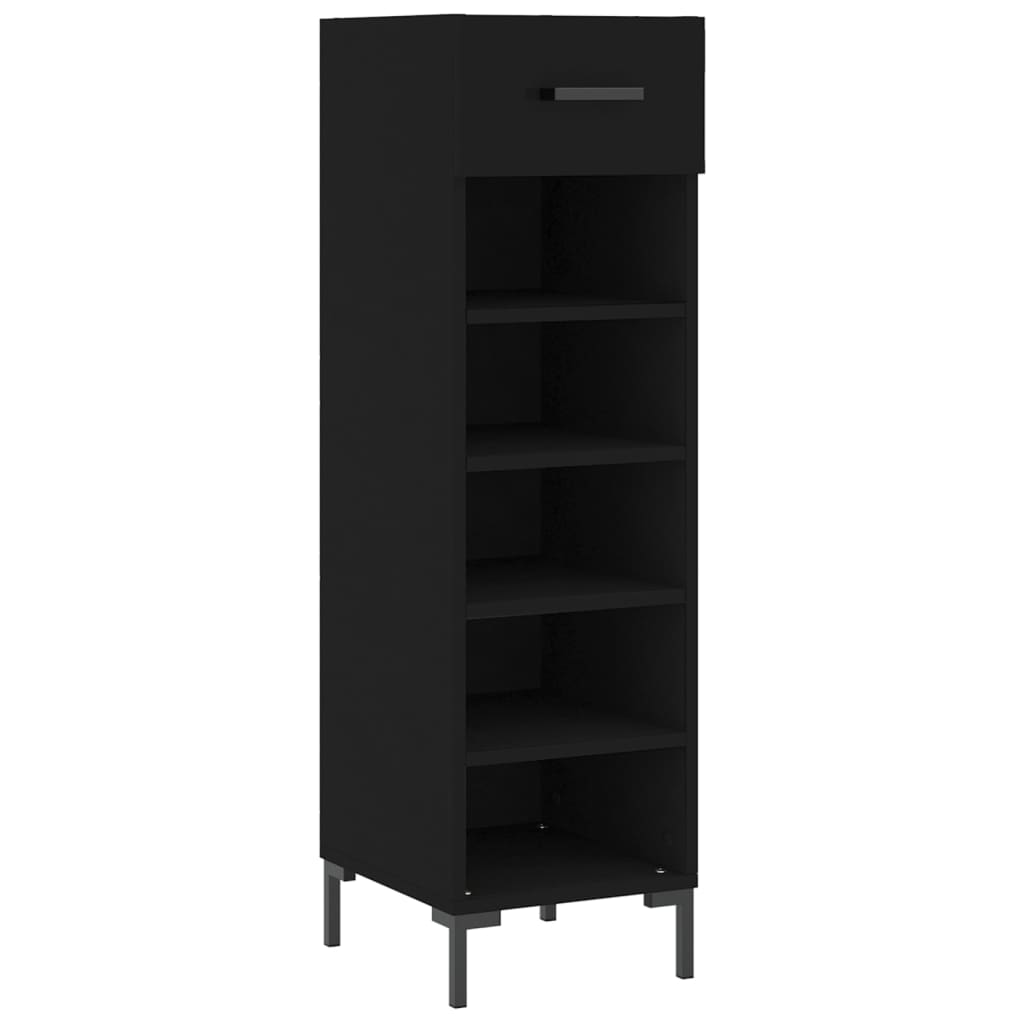 Scarpiera Nera 30x35x105 cm in Legno Multistrato