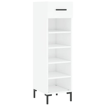 Scarpiera Bianco Lucido 30x35x105 cm in Legno Multistrato