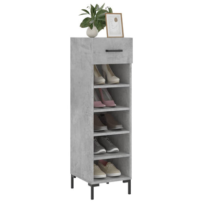 Scarpiera Grigio Cemento 30x35x105 cm in Legno Multistrato