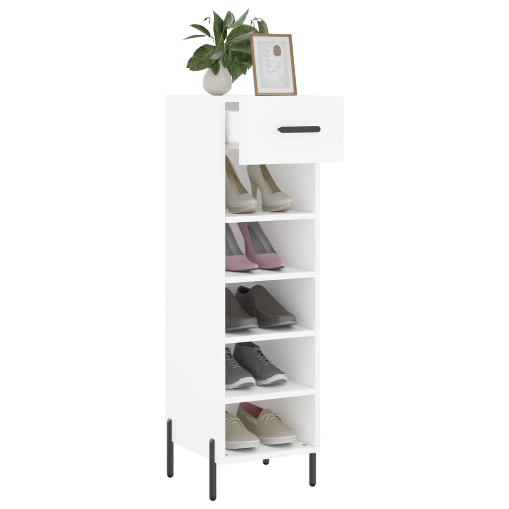 Scarpiera Bianca 30x35x105 cm in Legno Multistrato