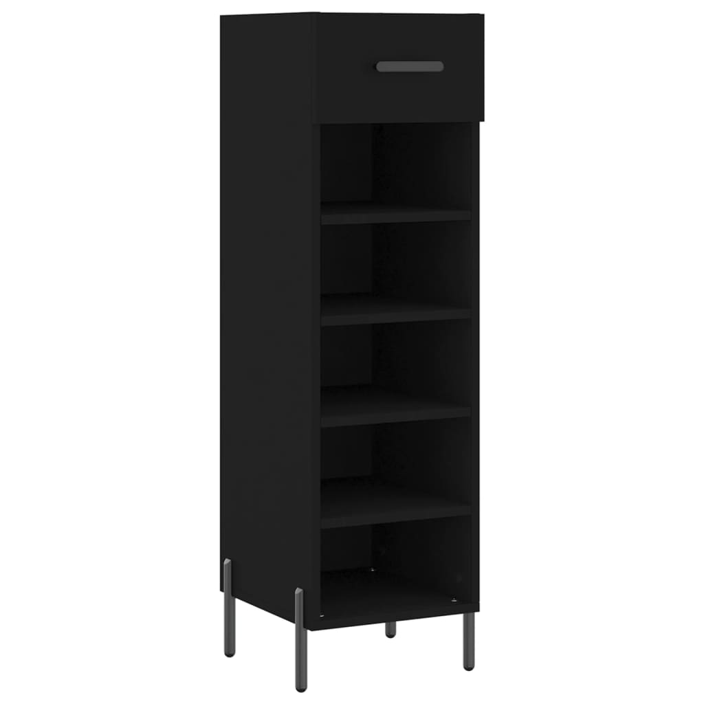 Scarpiera Nera 30x35x105 cm in Legno Multistrato