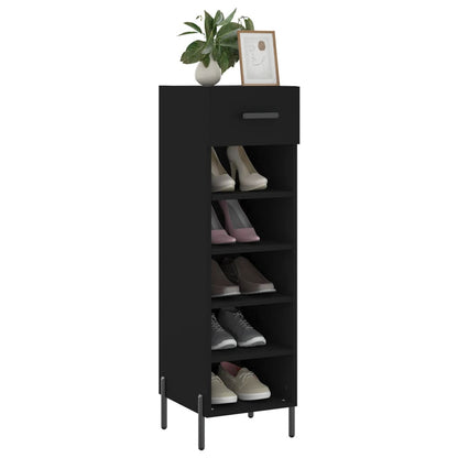 Scarpiera Nera 30x35x105 cm in Legno Multistrato