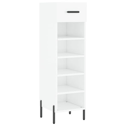 Scarpiera Bianco Lucido 30x35x105 cm in Legno Multistrato
