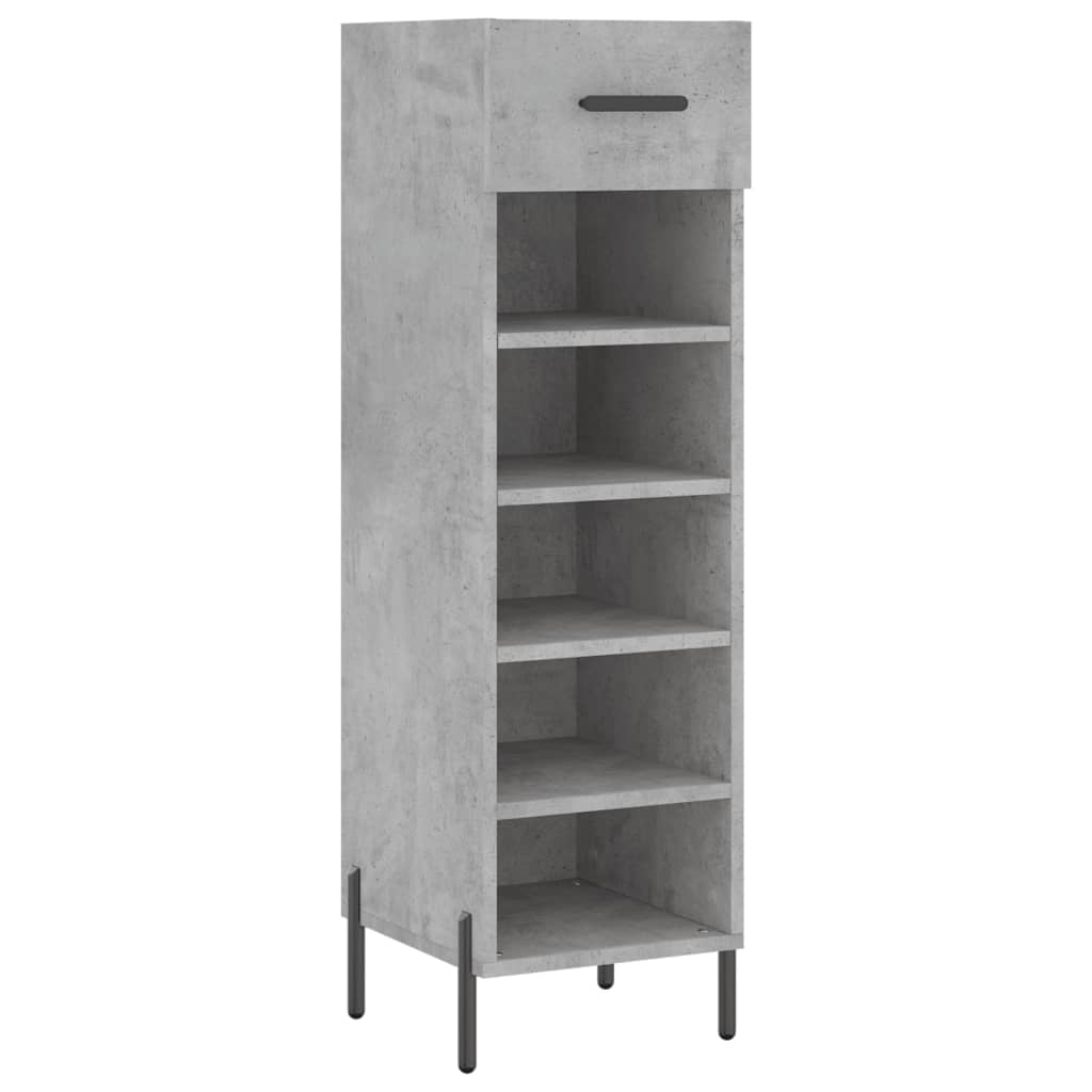 Scarpiera Grigio Cemento 30x35x105 cm in Legno Multistrato