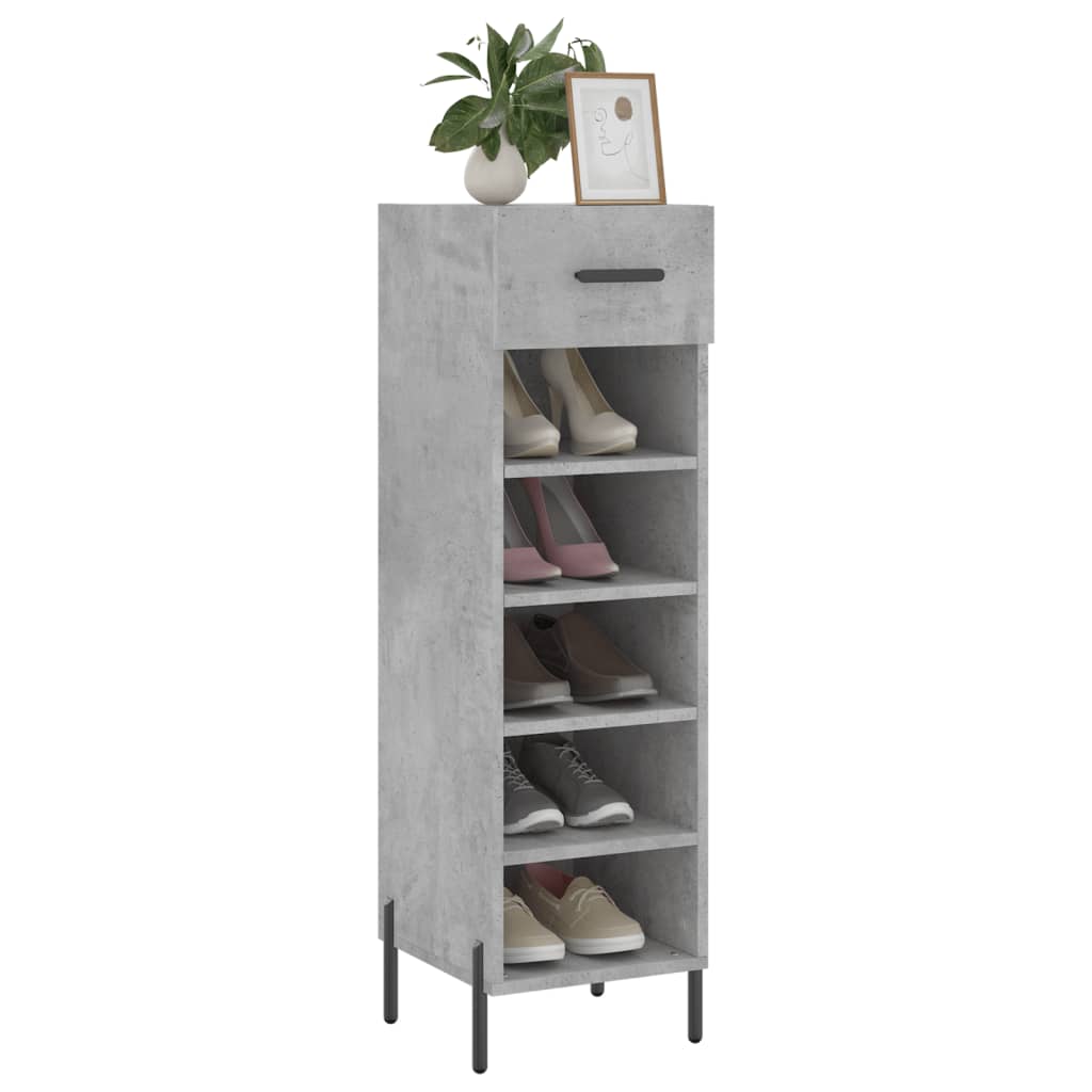 Scarpiera Grigio Cemento 30x35x105 cm in Legno Multistrato