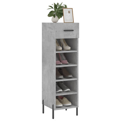 Scarpiera Grigio Cemento 30x35x105 cm in Legno Multistrato