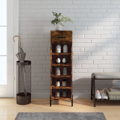 Scarpiera Rovere Fumo 30x35x105 cm in Legno Multistrato