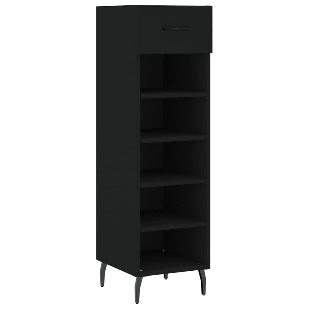 Scarpiera Nera 30x35x105 cm in Legno Multistrato