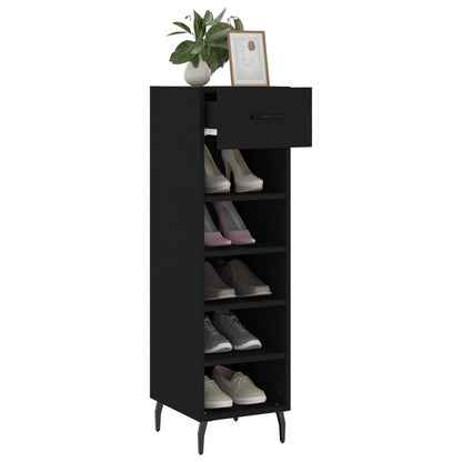 Scarpiera Nera 30x35x105 cm in Legno Multistrato