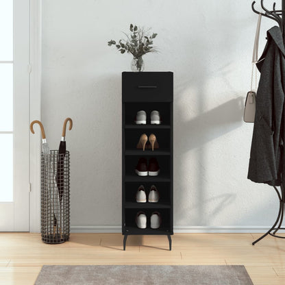Scarpiera Nera 30x35x105 cm in Legno Multistrato
