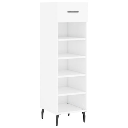 Scarpiera Bianco Lucido 30x35x105 cm in Legno Multistrato
