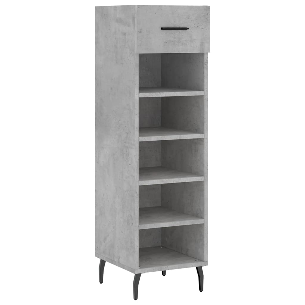 Scarpiera Grigio Cemento 30x35x105 cm in Legno Multistrato