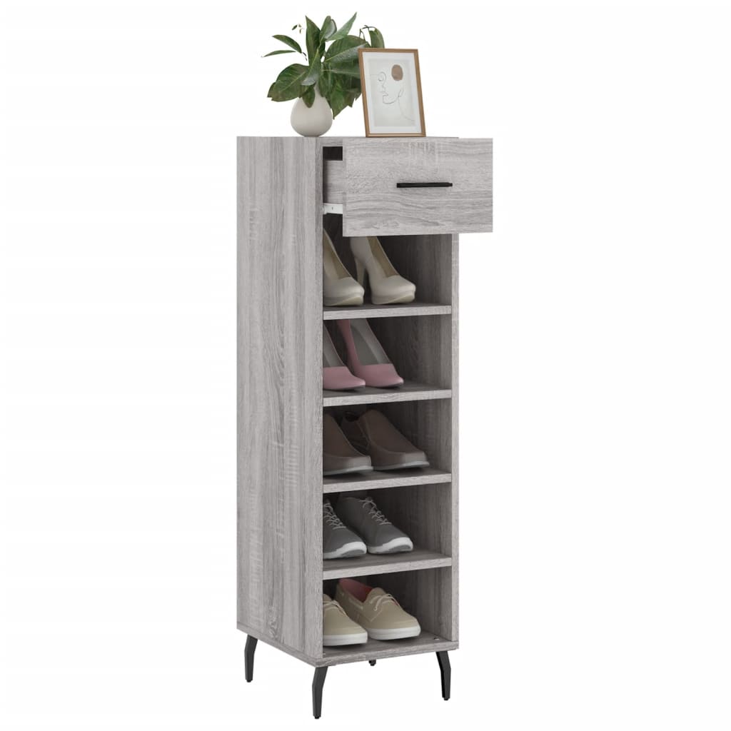Scarpiera Grigio Sonoma 30x35x105 cm in Legno Multistrato