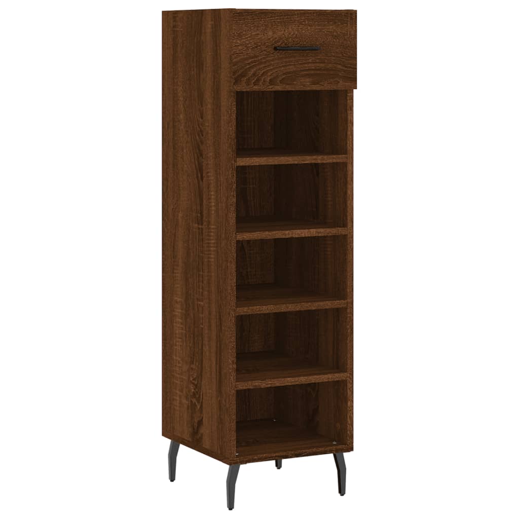 Scarpiera Rovere Marrone 30x35x105 cm in Legno Multistrato