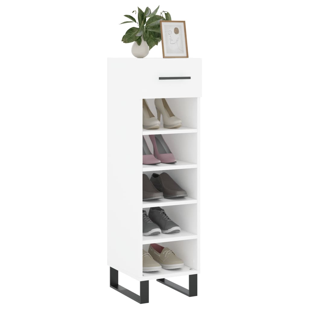 Scarpiera Bianca 30x35x105 cm in Legno Multistrato