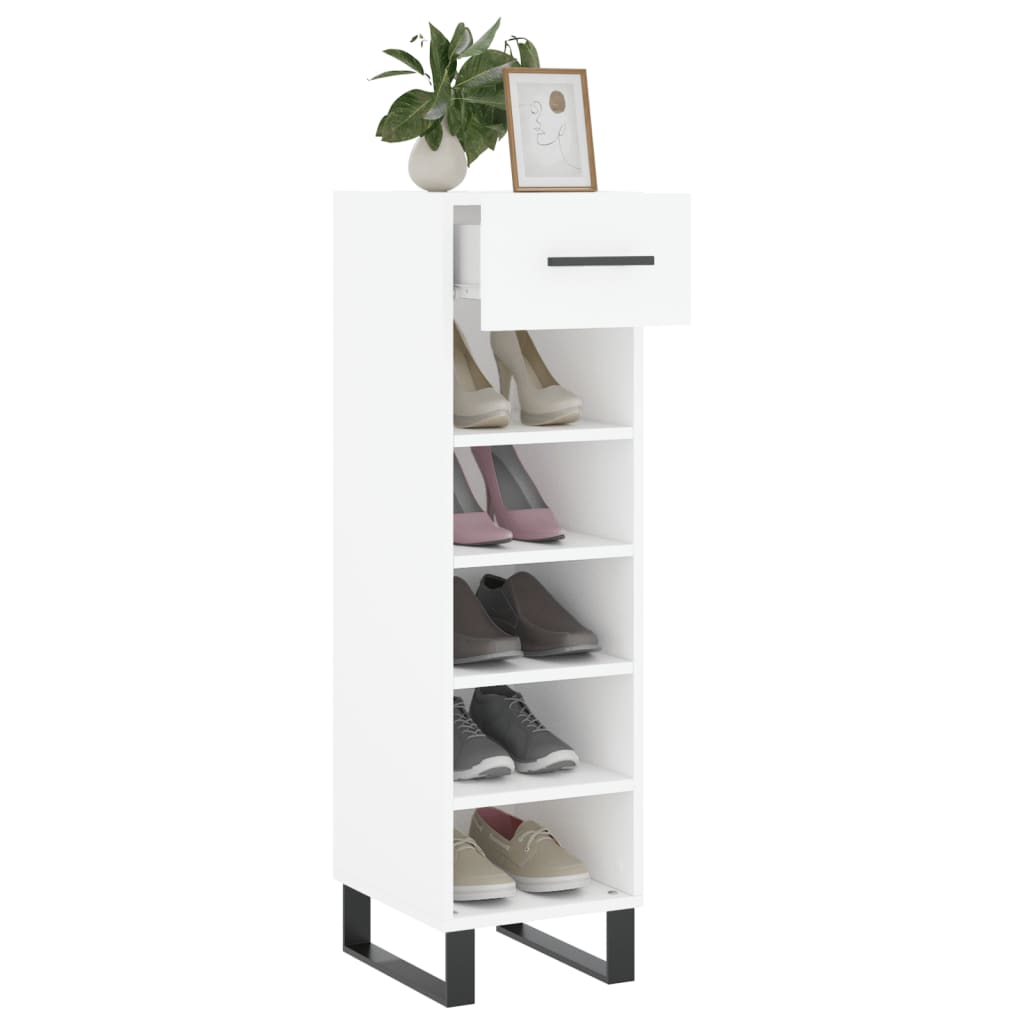 Scarpiera Bianca 30x35x105 cm in Legno Multistrato