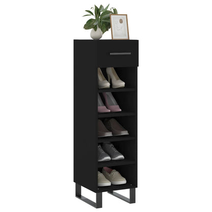 Scarpiera Nera 30x35x105 cm in Legno Multistrato