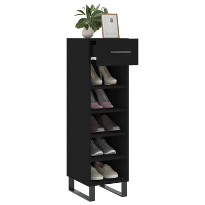 Scarpiera Nera 30x35x105 cm in Legno Multistrato