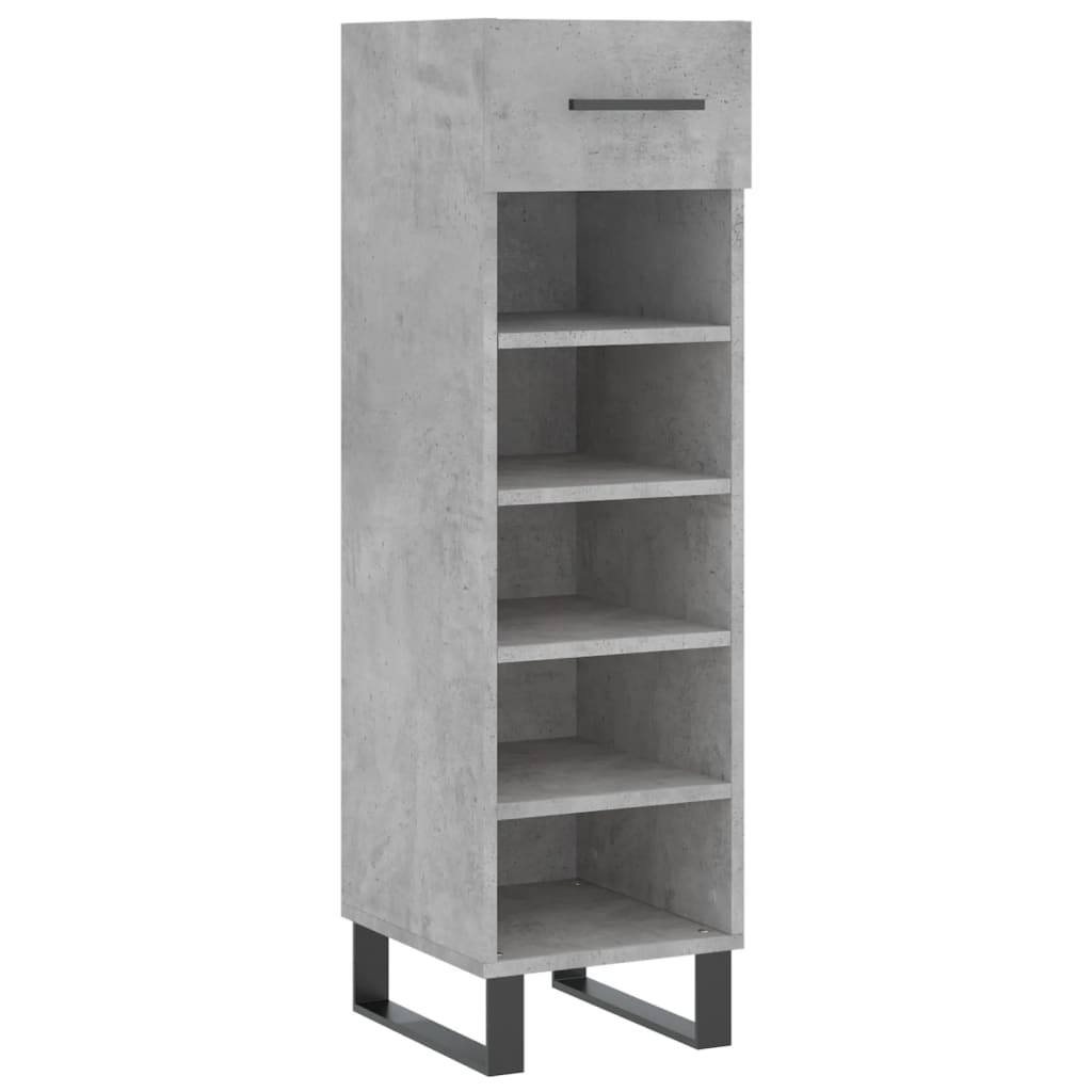Scarpiera Grigio Cemento 30x35x105 cm in Legno Multistrato