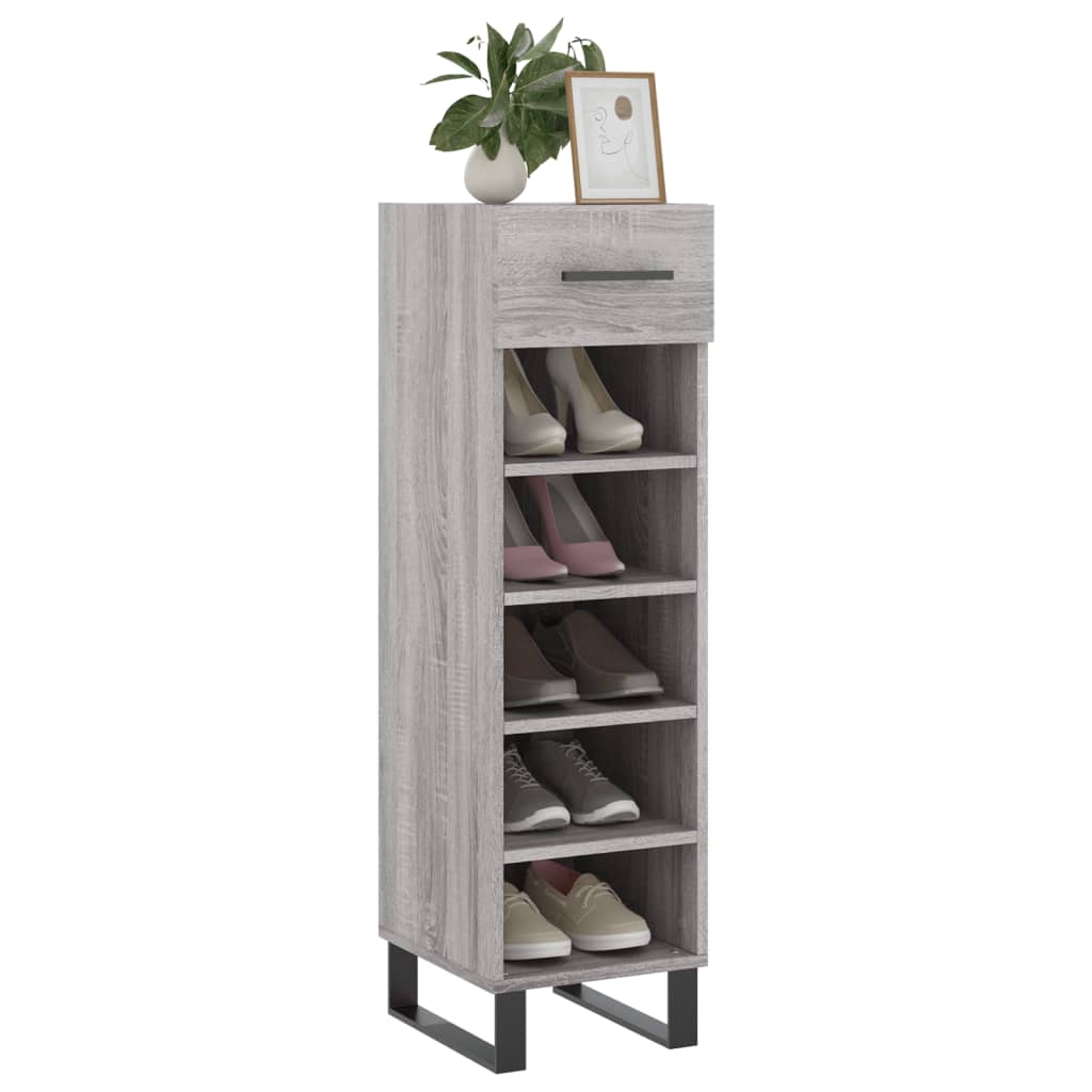 Scarpiera Grigio Sonoma 30x35x105 cm in Legno Multistrato