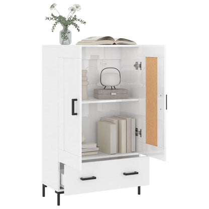 Credenza Bianco Lucido 69,5x31x115 cm in Legno Multistrato