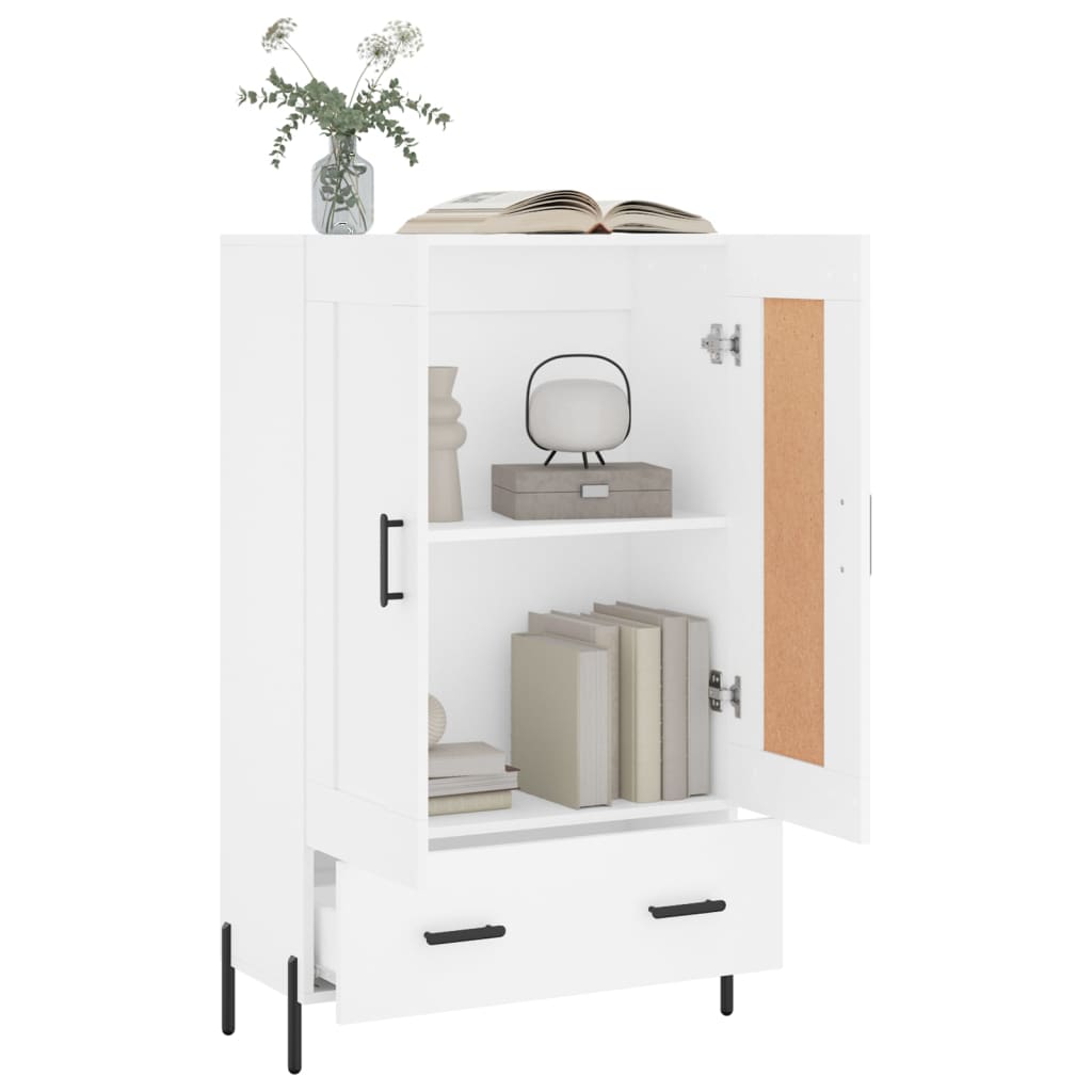Credenza Bianca 69,5x31x115 cm in Legno Multistrato