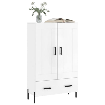 Credenza Bianco Lucido 69,5x31x115 cm in Legno Multistrato