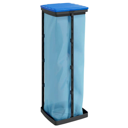 Porta Sacchi Spazzatura 2 pz Nero e Blu 120 L in PP