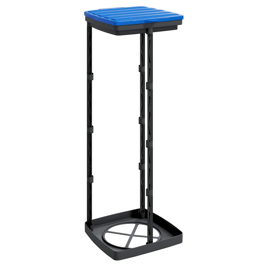 Porta Sacchi Spazzatura 2 pz Nero e Blu 120 L in PP