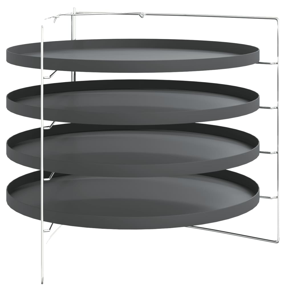 Teglie per Pizza 4 pz con Porta Teglie Ã˜ 28 cm in Acciaio