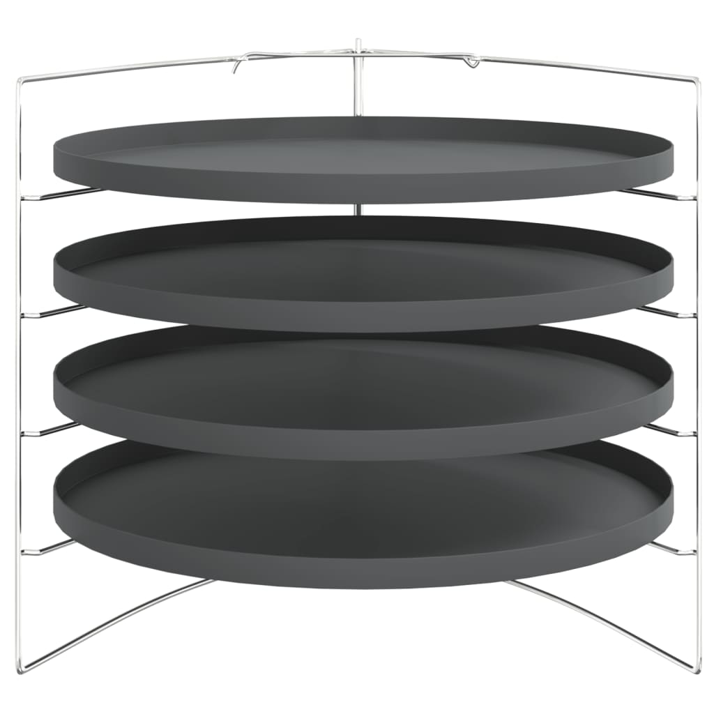 Teglie per Pizza 4 pz con Porta Teglie Ã˜ 28 cm in Acciaio