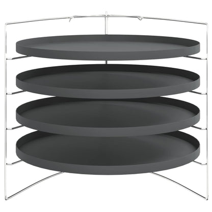 Teglie per Pizza 4 pz con Porta Teglie Ã˜ 28 cm in Acciaio
