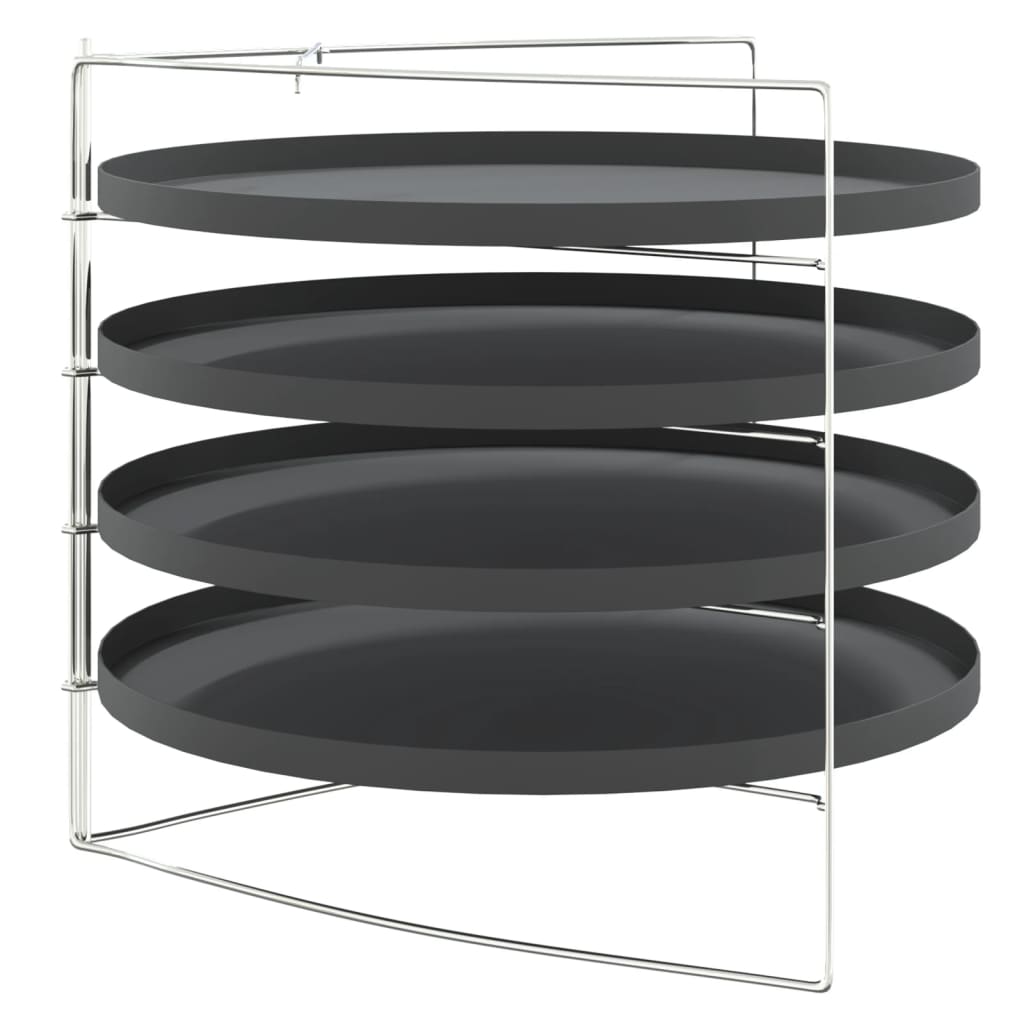 Teglie per Pizza 4 pz con Porta Teglie Ã˜ 28 cm in Acciaio